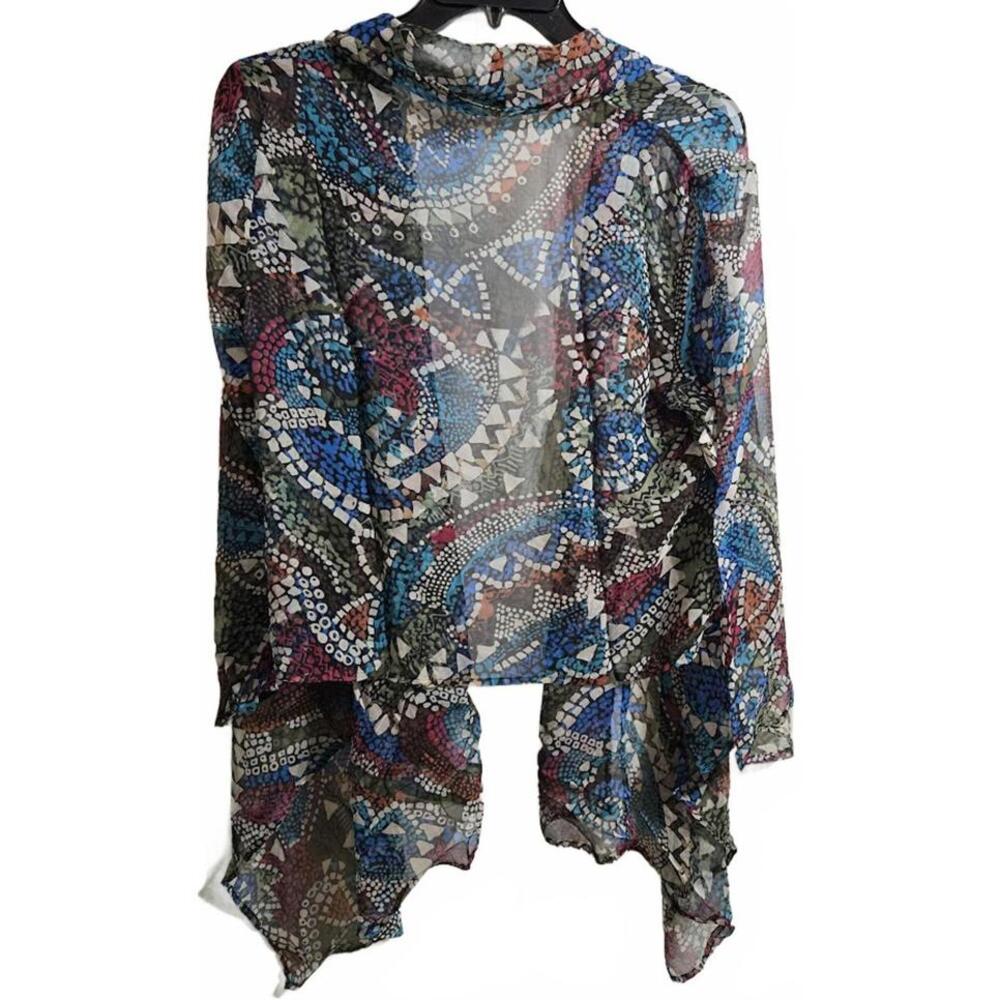 Units Sheer Multicolor Abstract Pattern Open Fron… - image 2